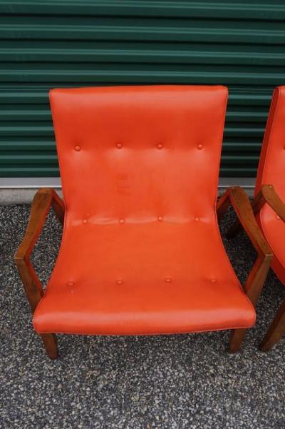 Milo Baughman Milo Baughman Signed Pair Scoop Lounge Chairs James Inc 