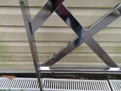 Milo Baughman Milo Baughman Style Chinoiserie Chrome King Size Headboard Mid Century Modern