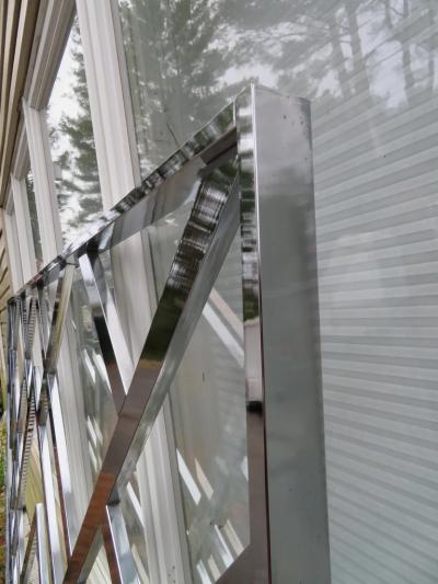 Milo Baughman Milo Baughman Style Chinoiserie Chrome King Size Headboard Mid Century Modern