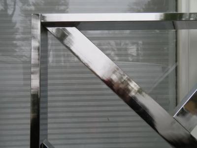 Milo Baughman Milo Baughman Style Chinoiserie Chrome King Size Headboard Mid Century Modern