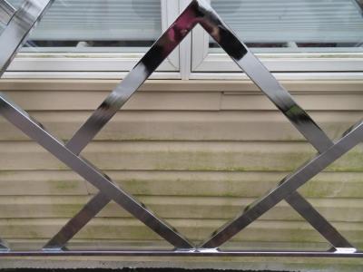 Milo Baughman Milo Baughman Style Chinoiserie Chrome King Size Headboard Mid Century Modern