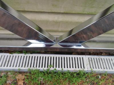 Milo Baughman Milo Baughman Style Chinoiserie Chrome King Size Headboard Mid Century Modern