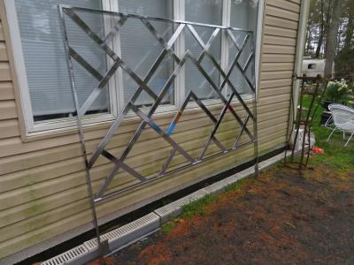 Milo Baughman Milo Baughman Style Chinoiserie Chrome King Size Headboard Mid Century Modern