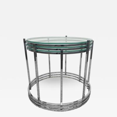 Milo Baughman Milo Baughman Style Chrome Glass Stacking Nesting Side Tables