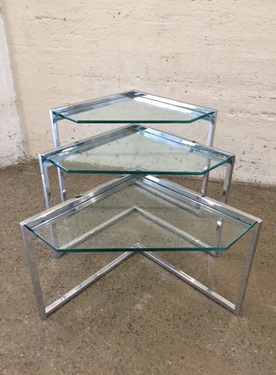 Milo Baughman Milo Baughman Style Chrome Nest of Tables