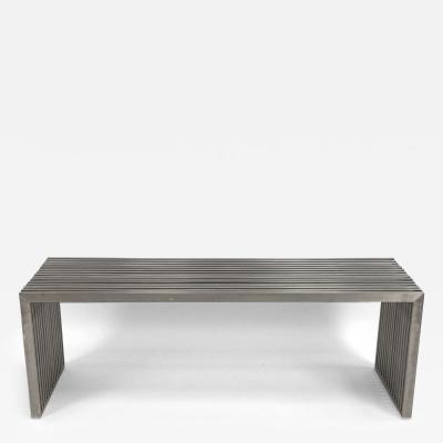 Milo Baughman Milo Baughman Style Chrome Slat Bench 47 