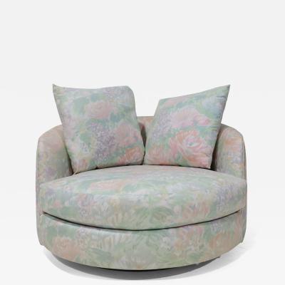 Milo Baughman Milo Baughman Style Large Swivel Tub Lounge Chair