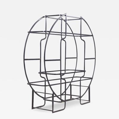 Milo Baughman Milo Baughman Style Mid Century Black and Glass Etagere Display Shelving