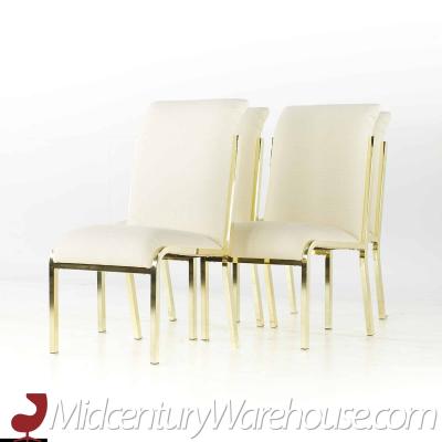 Milo Baughman Milo Baughman Style Mid Century Brass Dining Chairs Set of 4