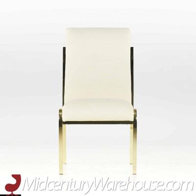 Milo Baughman Milo Baughman Style Mid Century Brass Dining Chairs Set of 4