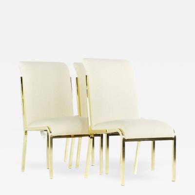 Milo Baughman Milo Baughman Style Mid Century Brass Dining Chairs Set of 4