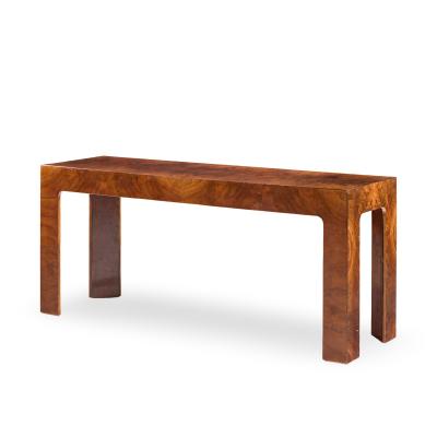Milo Baughman Milo Baughman Style Mid Century Burlwood Console Table