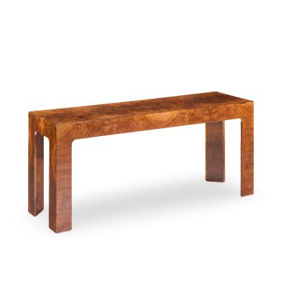 Milo Baughman Milo Baughman Style Mid Century Burlwood Console Table