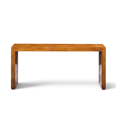 Milo Baughman Milo Baughman Style Mid Century Burlwood Console Table
