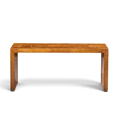 Milo Baughman Milo Baughman Style Mid Century Burlwood Console Table