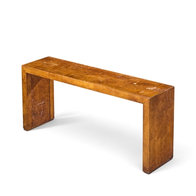 Milo Baughman Milo Baughman Style Mid Century Burlwood Console Table