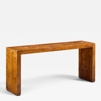 Milo Baughman Milo Baughman Style Mid Century Burlwood Console Table