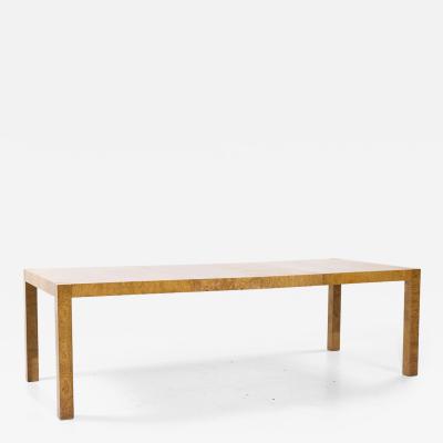 Milo Baughman Milo Baughman Style Mid Century Burlwood Expanding Dining Table with 2 Leaves
