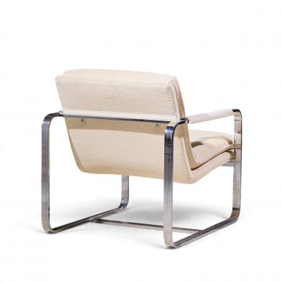 Milo Baughman Milo Baughman Style Mid Century Chrome Lounge Chairs Pair