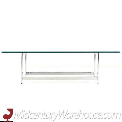 Milo Baughman Milo Baughman Style Mid Century Chrome and Glass Coffee Table
