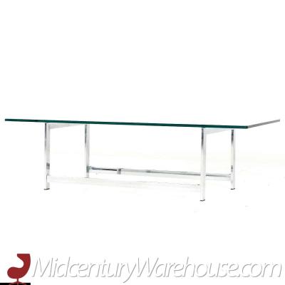 Milo Baughman Milo Baughman Style Mid Century Chrome and Glass Coffee Table