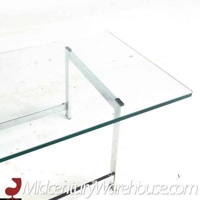 Milo Baughman Milo Baughman Style Mid Century Chrome and Glass Coffee Table