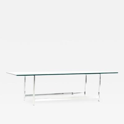 Milo Baughman Milo Baughman Style Mid Century Chrome and Glass Coffee Table