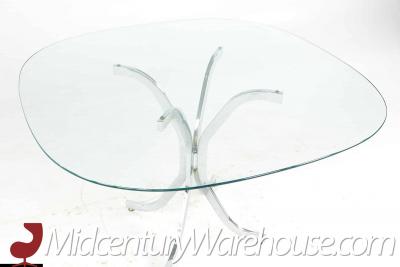 Milo Baughman Milo Baughman Style Mid Century Glass and Chrome Dining Room Table