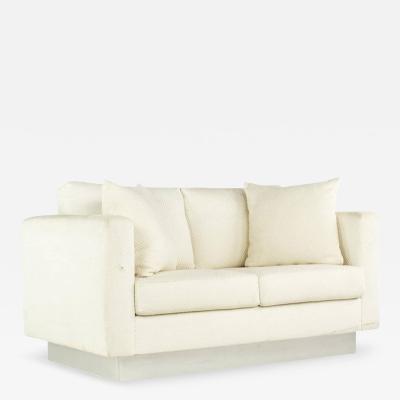 Milo Baughman Milo Baughman Style Mid Century Modernist Chrome Base Loveseat