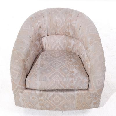 Milo Baughman Milo Baughman Style Mid Century Swivel Barrel Lounge Chairs Pair