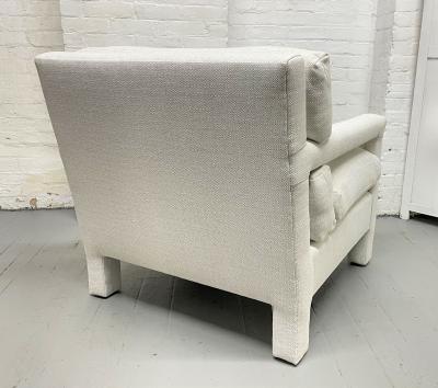 Milo Baughman Milo Baughman Style Parsons Lounge Chair and Matching Ottoman