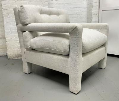 Milo Baughman Milo Baughman Style Parsons Lounge Chair and Matching Ottoman