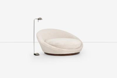 Milo Baughman Milo Baughman Style Satellite Chaise in Tan Faux Fur 1970