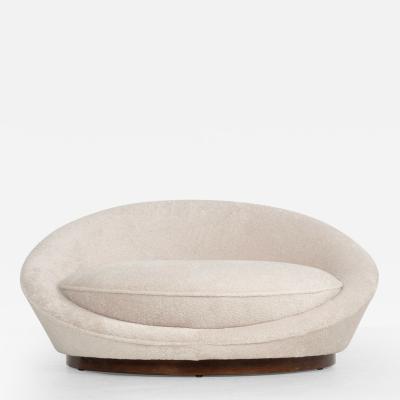 Milo Baughman Milo Baughman Style Satellite Chaise in Tan Faux Fur 1970