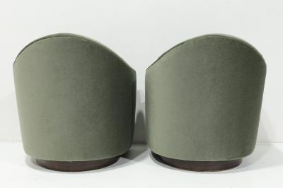 Milo Baughman Milo Baughman Style Teardrop Lounge Chairs in Vendome Mohair