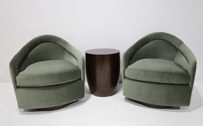 Milo Baughman Milo Baughman Style Teardrop Lounge Chairs in Vendome Mohair