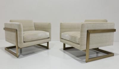 Milo Baughman Milo Baughman T Back Chairs in Holly Hunt Great Plains Velvet