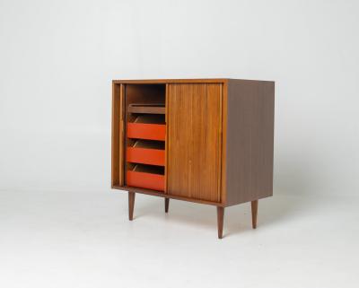 Milo Baughman Milo Baughman Tambour Door Credenza in Walnut