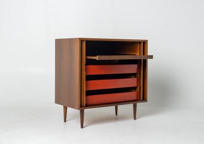 Milo Baughman Milo Baughman Tambour Door Credenza in Walnut