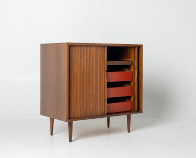 Milo Baughman Milo Baughman Tambour Door Credenza in Walnut