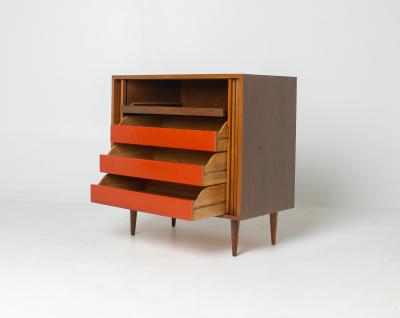 Milo Baughman Milo Baughman Tambour Door Credenza in Walnut
