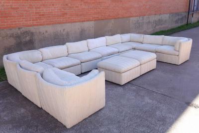 Milo Baughman Milo Baughman Thayer Coggin 12 Piece Scallop Back Pit Sectional Sofa
