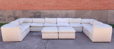 Milo Baughman Milo Baughman Thayer Coggin 12 Piece Scallop Back Pit Sectional Sofa