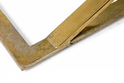Milo Baughman Milo Baughman Thayer Coggin Brass And Beige Patterned Upholstery X Bench