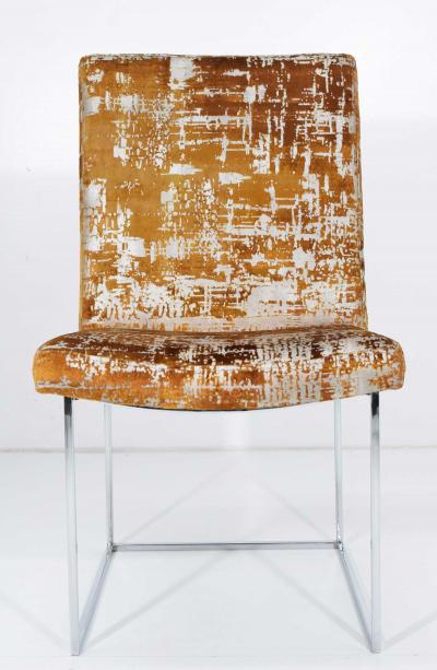 Milo Baughman Milo Baughman Thin Frame Chrome Dining Chair in Gold Metallic by Pairs up to 12