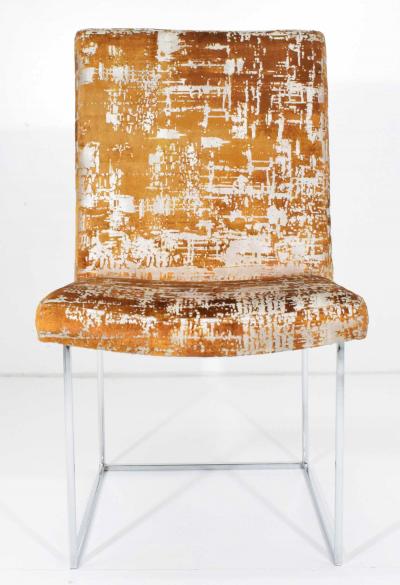Milo Baughman Milo Baughman Thin Frame Chrome Dining Chair in Gold Metallic by Pairs up to 12