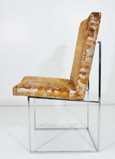 Milo Baughman Milo Baughman Thin Frame Chrome Dining Chair in Gold Metallic by Pairs up to 12