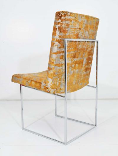 Milo Baughman Milo Baughman Thin Frame Chrome Dining Chair in Gold Metallic by Pairs up to 12