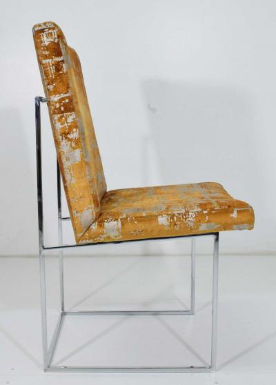 Milo Baughman Milo Baughman Thin Frame Chrome Dining Chair in Gold Metallic by Pairs up to 12