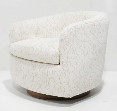 Milo Baughman Milo Baughman Tilt Swivel Lounge Chairs in Jessica Charles